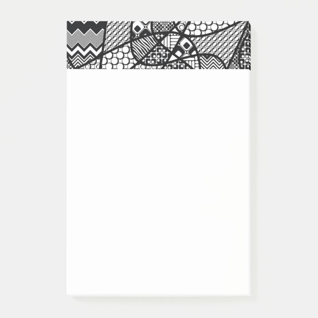 Black & White Pattern Patchwork 05 Post-it Notes (Front)
