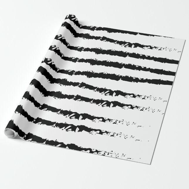Black white pattern striped wrapping paper (Unrolled)