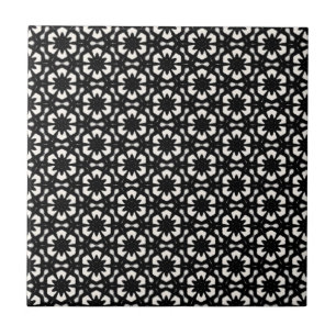 Black & White Patterns   Hexagons II Ceramic Tile