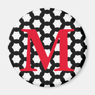Black & White Patterns Hexagons V Magnet