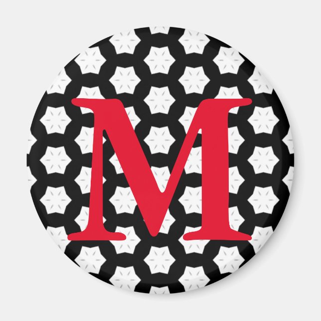 Black & White Patterns | Hexagons V Magnet (Front)