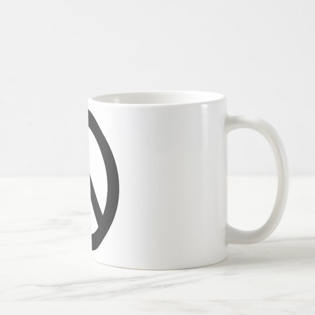 Black White Peace Sign Symbol Coffee Mug (Right)