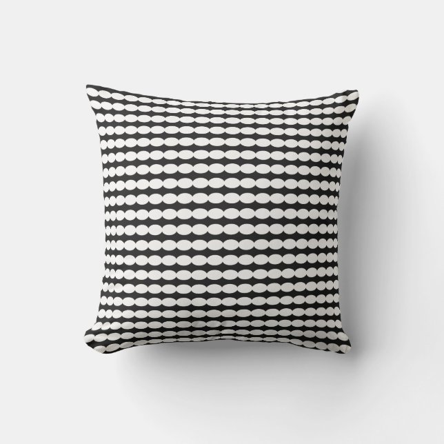 Black White Pearl Patterns Stylish Modern Custom Cushion (Front)