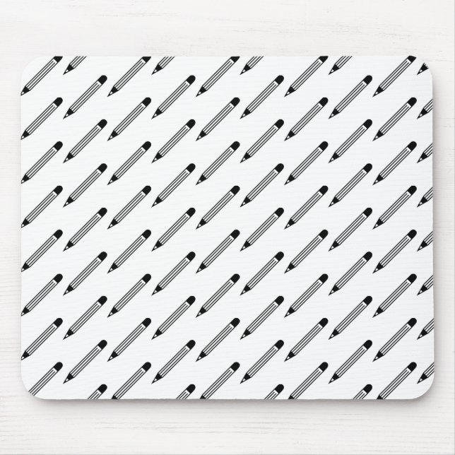 Black & White Pencil Mouse Pad (Front)