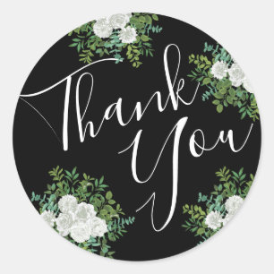 Black & White Peony Rose Sticker Envelope Seal