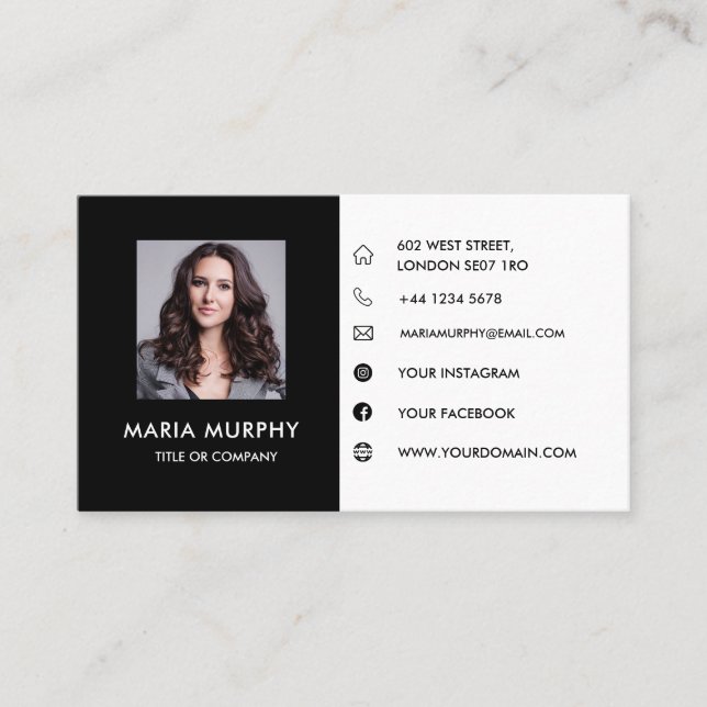 Black/White personal business card template (Front)