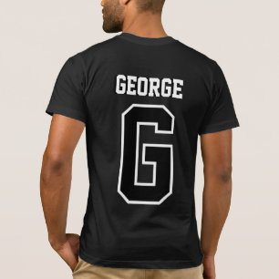 Black White Personalised Monogram Tee for Him