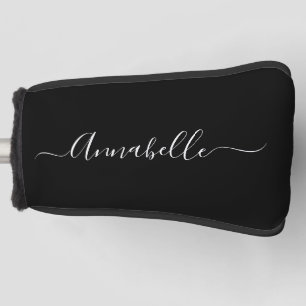 Black & White Personalised Name Golf Head Cover