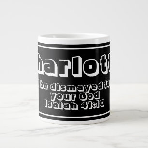 Black & White Personalized Name Bible Verse Quote Large Coffee Mug