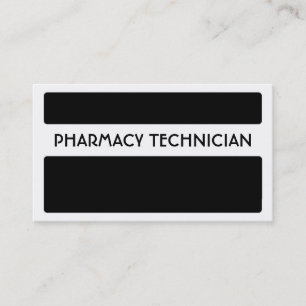 Black white Pharmacy Technician business cards