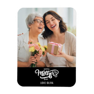 Black White Photo Collage Gift Happy Mother's Day  Magnet