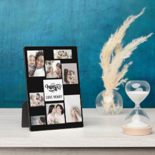 Black White Photo Collage Gift Happy Mother's Day Plaque