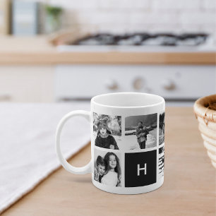 Black & White Photo Collage Monogram Mug