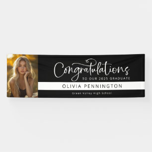 Black White Photo Congratulations Graduate Banner