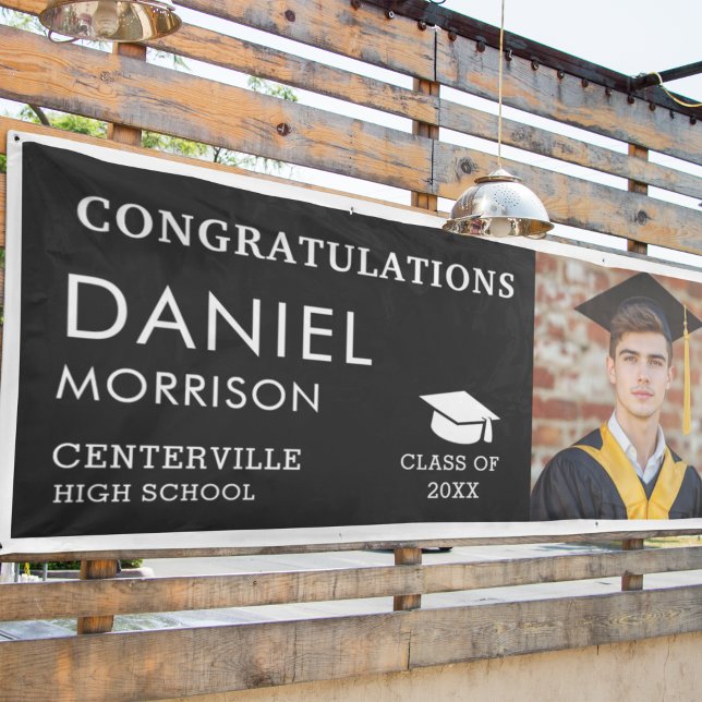 Black White Photo Graduate Class Of Graduation Banner (Creator Uploaded)