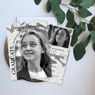 Black & White Photo Graduation High School College Invitation