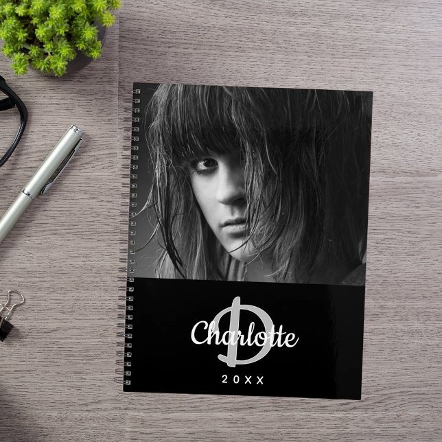 Black white photo monogram 2026 planner (Creator Uploaded)
