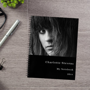 Black white photo notebook