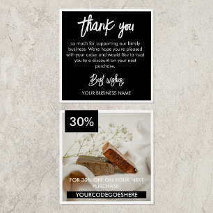 Black White Photo & Promo Code Thank You