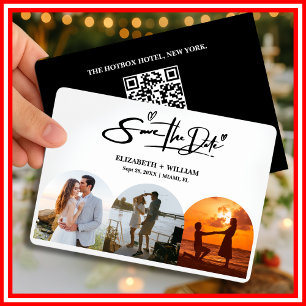 Black & White Photo QR Code   Elegant Save The Date