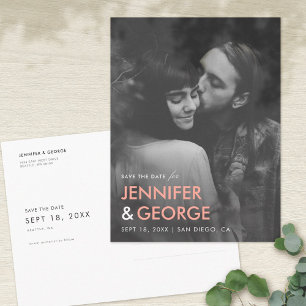 Black & White Photo Save The Date Postcard