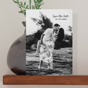 Black & White Photo Template QR Code Save the Date