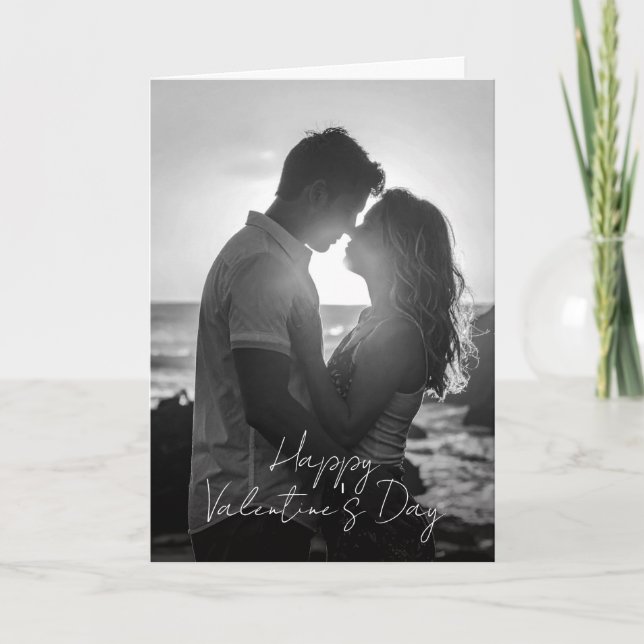 Black & White Photo Valentine's Day Card (Front)