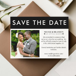 Black & White Photo Wedding Save The Date
