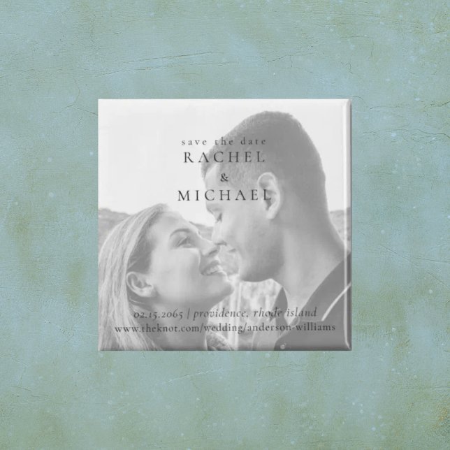 Black & White Photo Wedding Save the Date Magnet (Creator Uploaded)