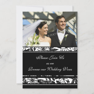 Black & White Photo Wedding Vow Renewal Invitation