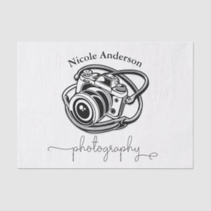 Black White Photography Camera Logo Graphic Tissue Paper
