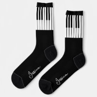 Black & White Piano Keyboard Add Your Name
