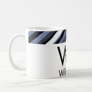 Black white piano keys add name initial letter mon coffee mug