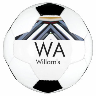Black white piano keys add name initial letter mon soccer ball