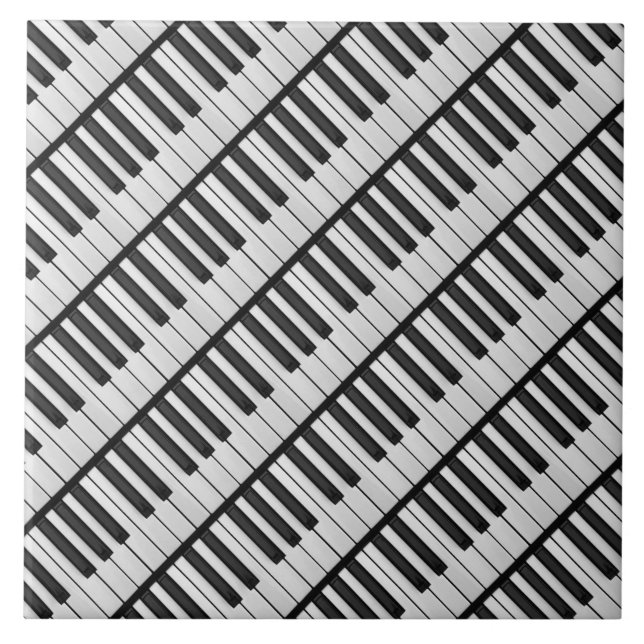 Black & White Piano Keys Ceramic Tile (Front)