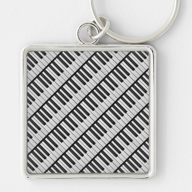 Black & White Piano Keys Key Ring (Front)