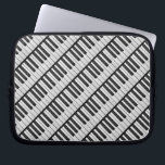 Black & White Piano Keys Laptop Sleeve<br><div class="desc">Cool,  diagonally running,  black and white piano keys.</div>