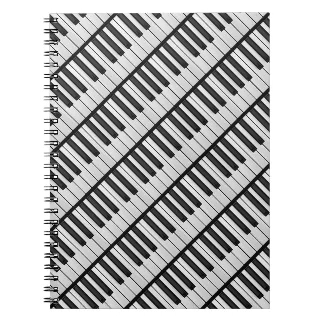 Black & White Piano Keys Notebook (Front)