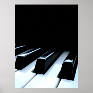 Black & White Piano Keys Poster
