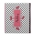 Black White Pink Polka Dot Personalised iPad Case