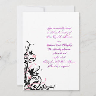 black_white_pink_wedding_invitation_template, Y... Invitation