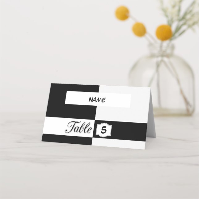 Black-white Place Card (Front)
