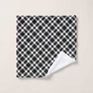 Black White Plaid Checker Seamless Pattern Wash Cloth