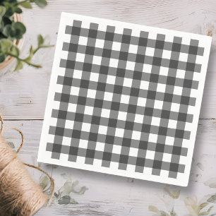 Black & White Plaid Gingham Napkin