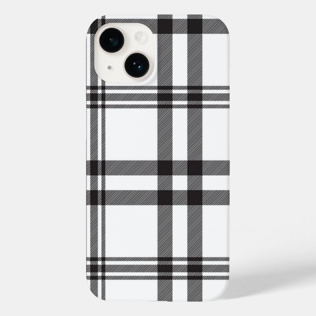 Black White Plaid Iphone Case  (Back)