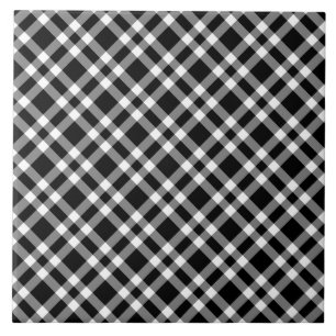 Black White Plaid Pattern Ceramic Tile