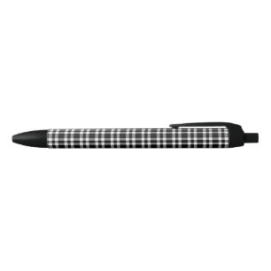 Black White Plaid Pattern Ink Pen