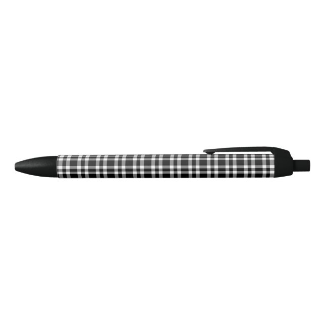 Black White Plaid Pattern Ink Pen (Top)