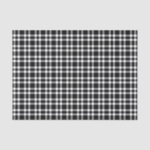 Black White Plaid Pattern Tissue Paper