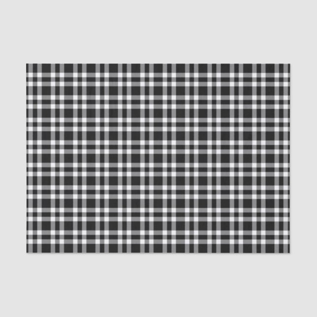 Black White Plaid Pattern Tissue Paper (Front)